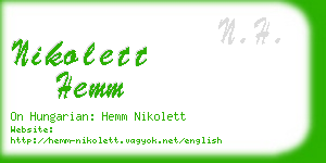 nikolett hemm business card